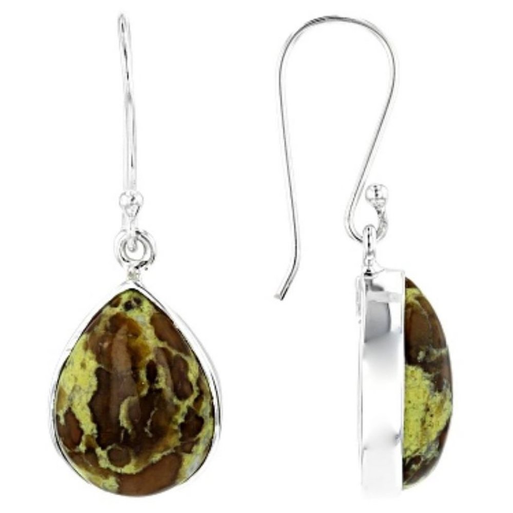 Artisan Collection Green Opal SS Dangle Earrings